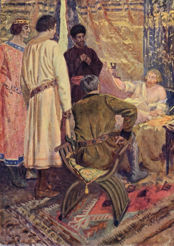 Illustration til Sir Walter Scotts The Talisman (farve litho) af Simon Harmon (after) Vedder