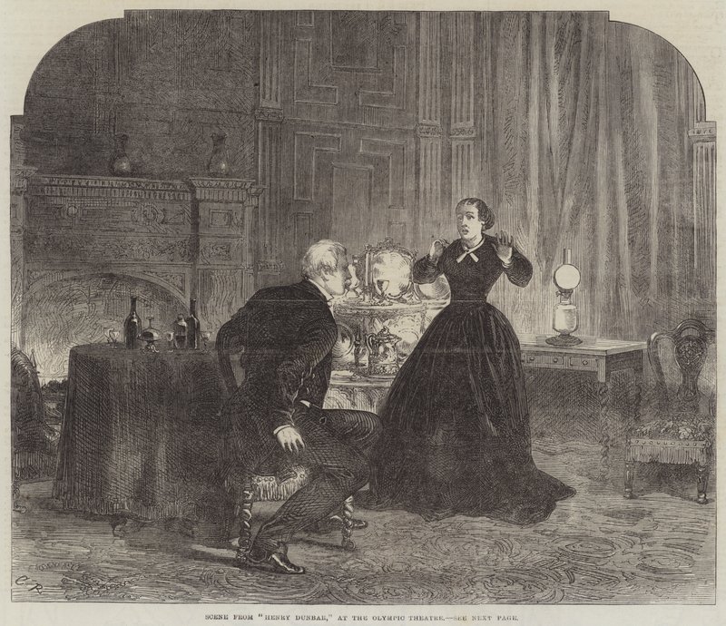 Scene fra Henry Dunbar, ved det olympiske teater af Sir John Charles Robinson