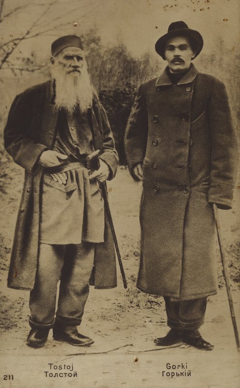 Russiske forfattere Leo Tolstoj og Maxim Gorky, 1900 af Sophia Andreevna Tolstaya