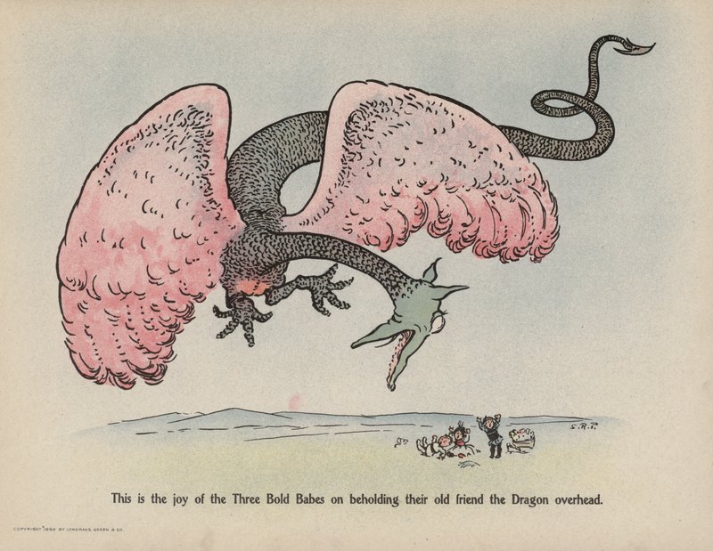 Illustration til Further Doings of the Three Bold Babes (farvelitografi) af Sophia Rosamond Praeger