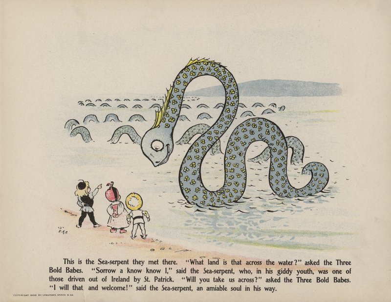 Illustration til Further Doings of the Three Bold Babes (farvelitografi) af Sophia Rosamond Praeger