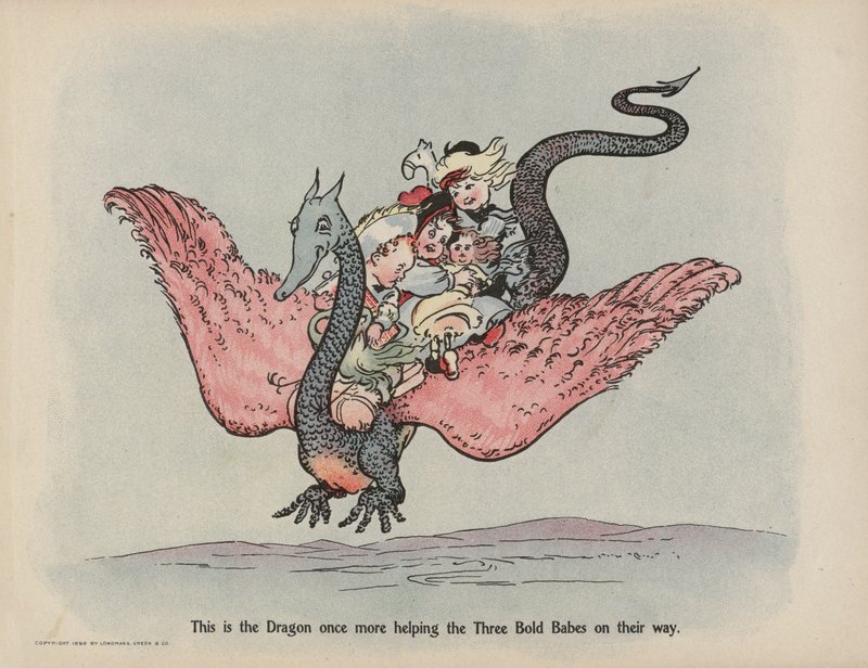 Illustration til Further Doings of the Three Bold Babes (farvelitografi) af Sophia Rosamond Praeger