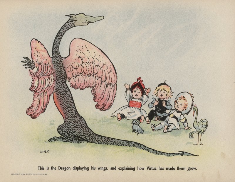 Illustration til Further Doings of the Three Bold Babes (farvelitografi) af Sophia Rosamond Praeger