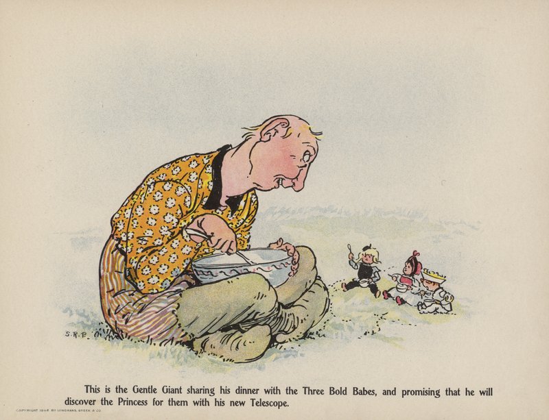 Illustration til Further Doings of the Three Bold Babes (farvelitografi) af Sophia Rosamond Praeger