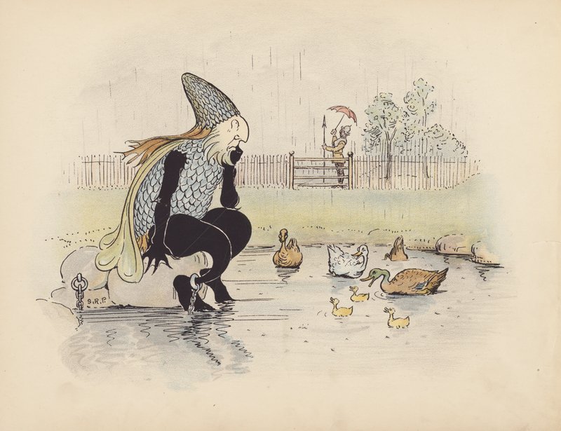 Illustration til Little Twin Dragons af S Rosamond Praeger (farvelitografi) af Sophia Rosamond Praeger