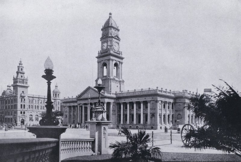 Postkontor og Natal Bank, Durban (s/h-billede) af South African Photographer