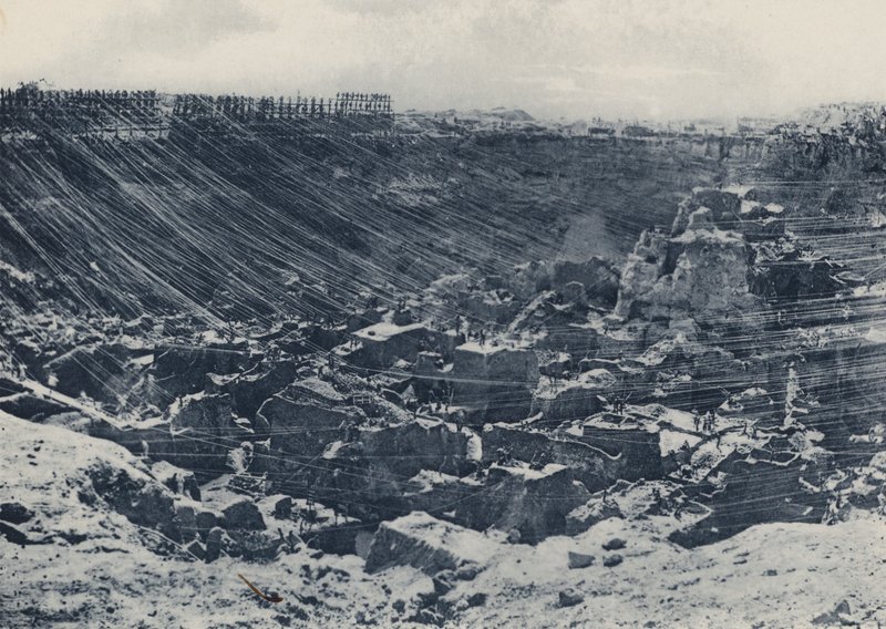 Scener i gamle dage, Kimberley-minen i 1874 (s/h-foto) af South African Photographer