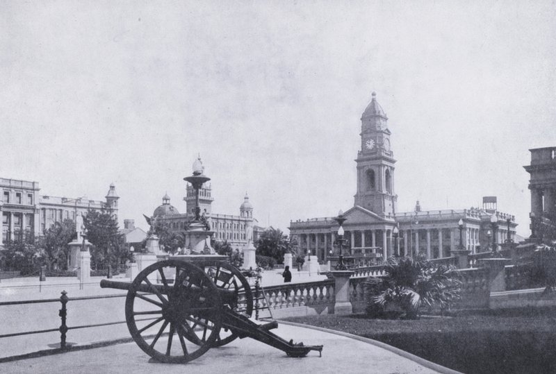 Town Gardens, viser Post Office, Durban (s/h-billede) af South African Photographer