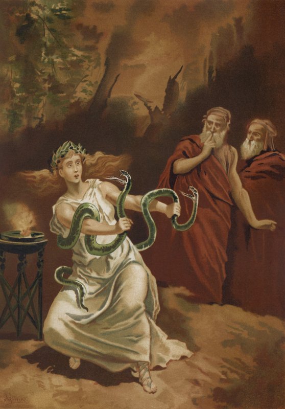 Pythia fra Apollontemplet i Delphi af Spanish School