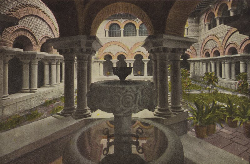 Montserrat: Claustre romanic; Claustro romanico (foto i farver) af Spanish Photographer