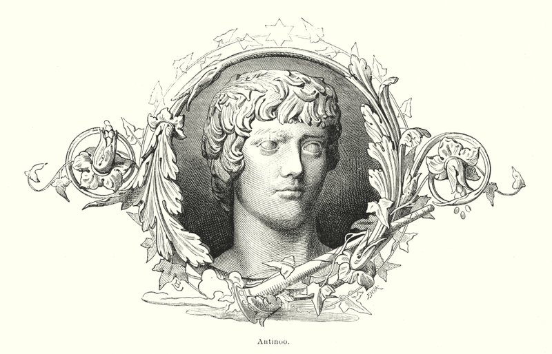 Antinøs, bitnjisk græsk ungdom og favorit hos den romerske kejser Hadrian (litho) af Spanish School