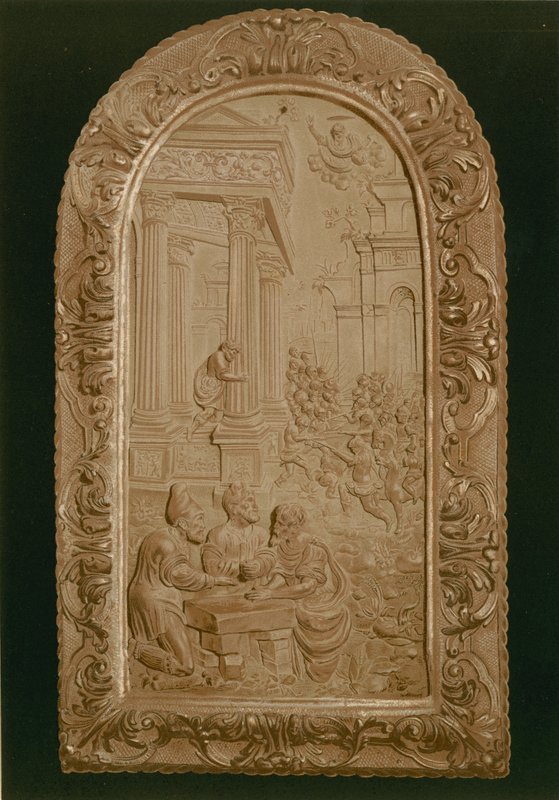 Basrelief, der repræsenterer et slag mellem jøderne og filistrene af Spanish School