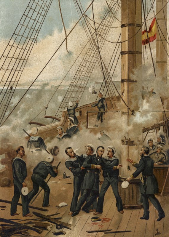 Slaget ved Callao, Peru, 1866 af Spanish School