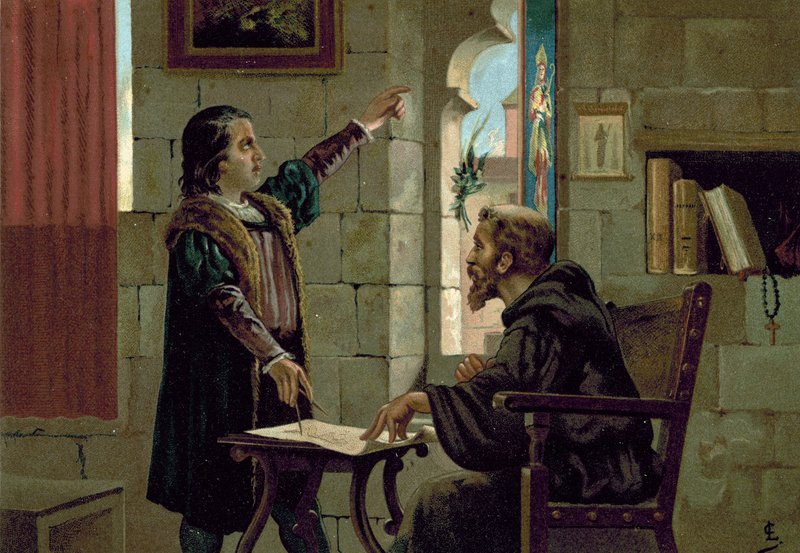 Christopher Columbus i La Rabida-klosteret, 1490