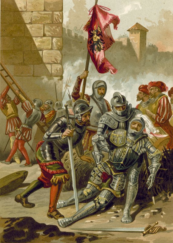 Charles III, hertug af Bourbon, døde ved plyndringen af Rom, 1527 af Spanish School