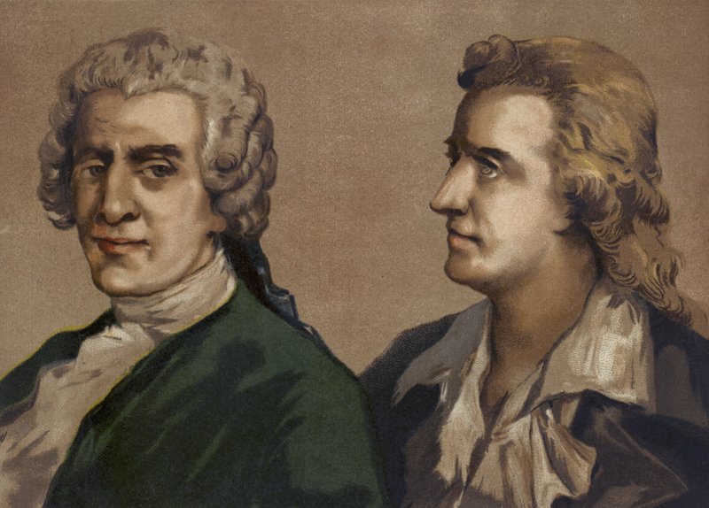 Friedrich Gottlieb Klopstock og Friedrich Schiller, tyske digtere af Spanish School