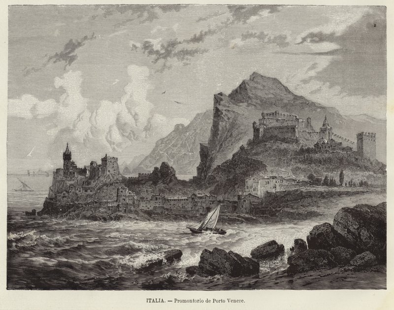 Italien - Forbjerget Portovenere af Spanish School