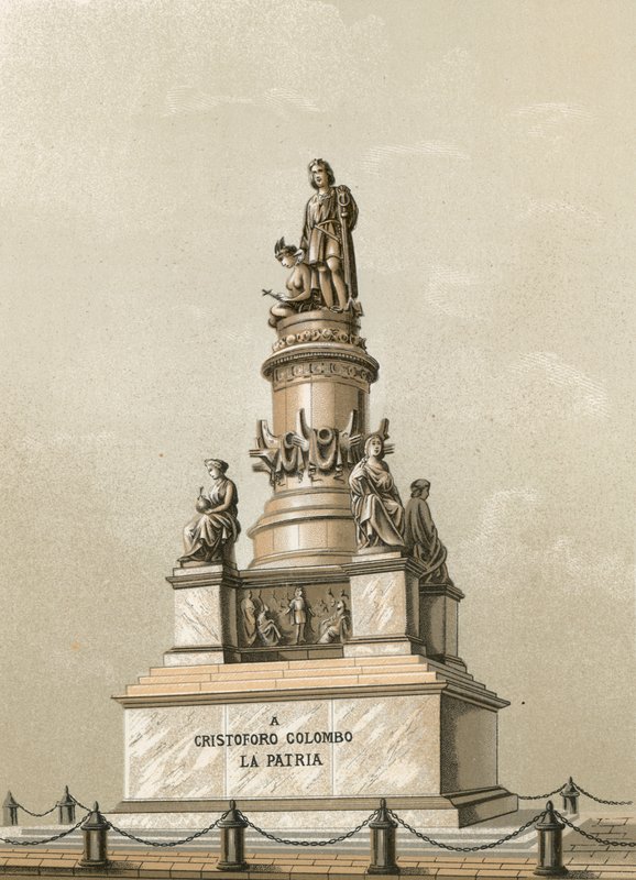 Monument til Columbus i Genova af Spanish School