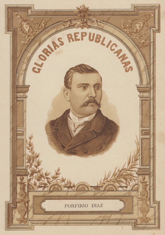 Porfirio Diaz, mexicansk soldat og politiker (litho) af Spanish School