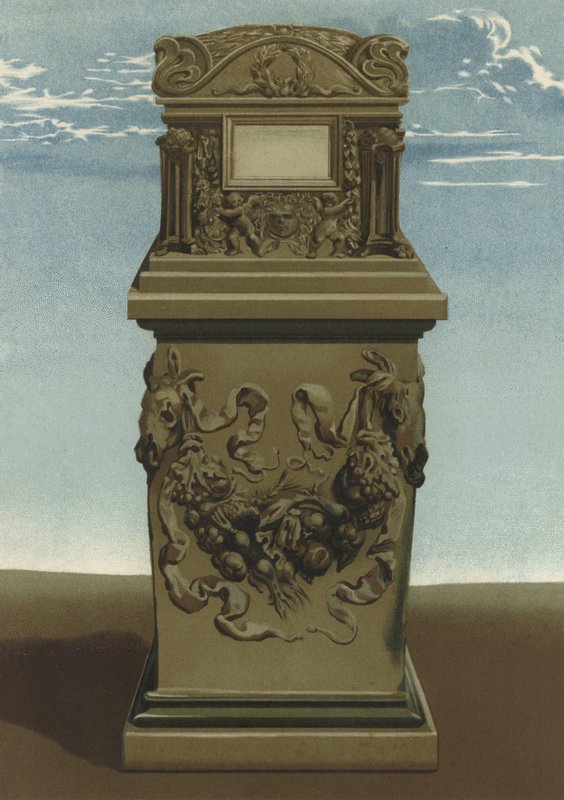 Romersk begravelsesurne (chromolitho) af Spanish School