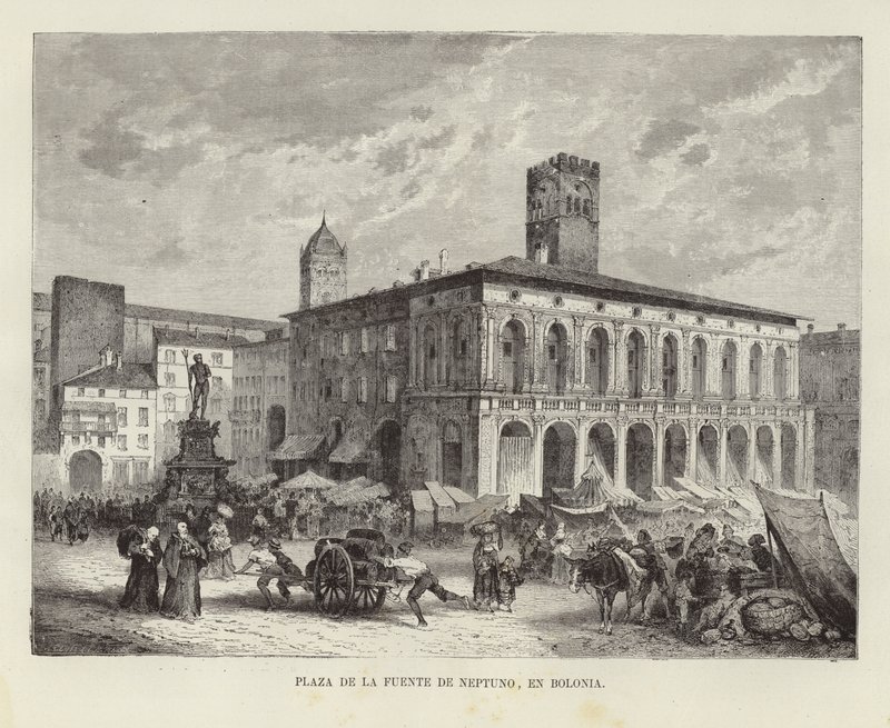 Neptun-fontænen i Bologna, Italien af Spanish School
