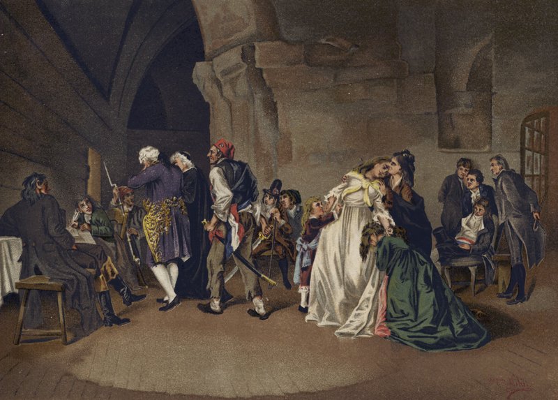 Afskeden mellem Louis XVI og Marie Antoinette, 1792 af Spanish School