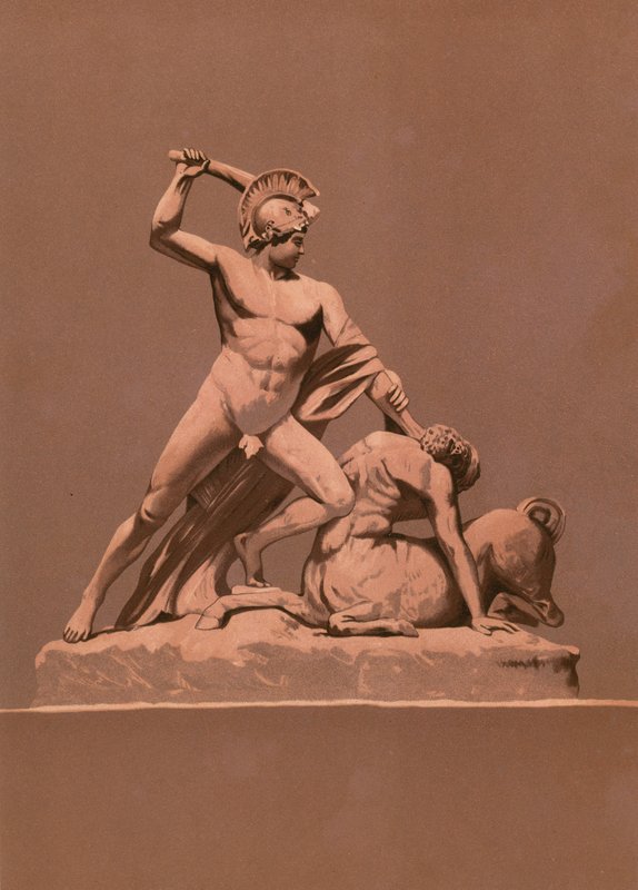Theseus dræber minotauren af Spanish School