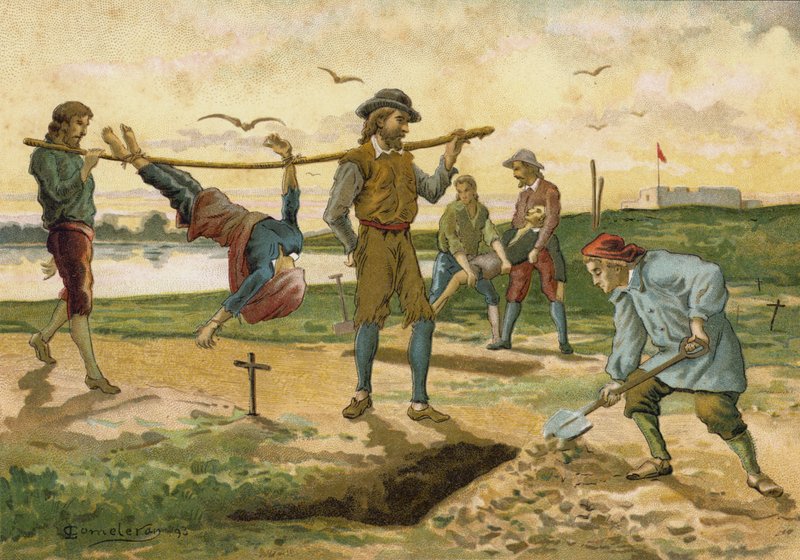 De begravede dem på flodbredden af Spanish School