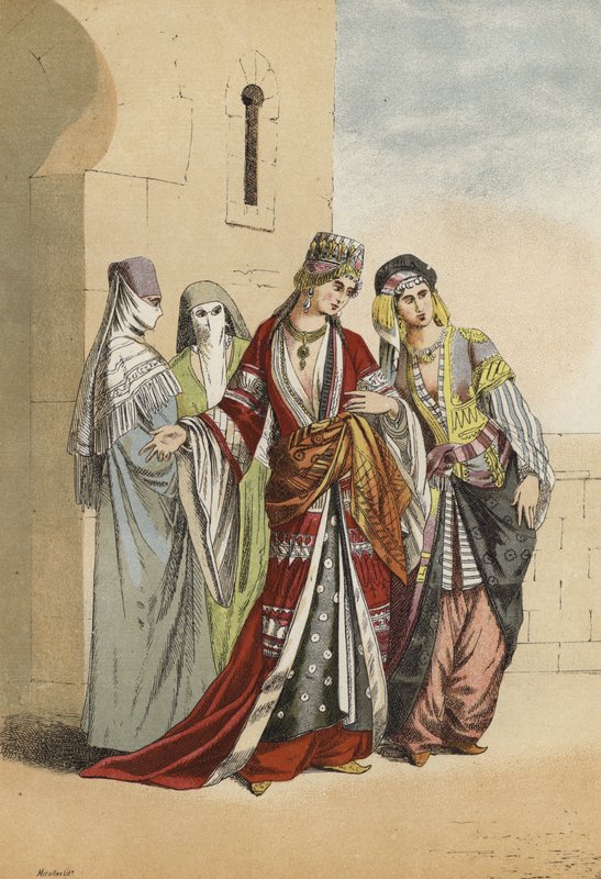 Tyrkisk sultana og prinsesse med deres slaver, middelalder af Spanish School