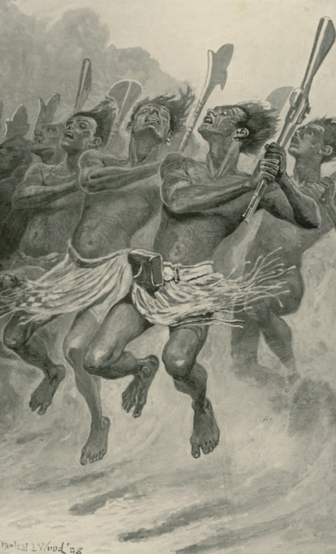 En Maori-krigsdans af Stanley L. Wood