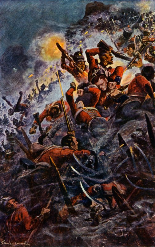 Stormning i højderne ved Badajos af Stanley L. Wood