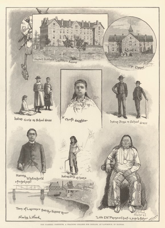 Haskell Institute, et træningsskole for indianere, i Lawrence, Kansas af Stanley L. Wood