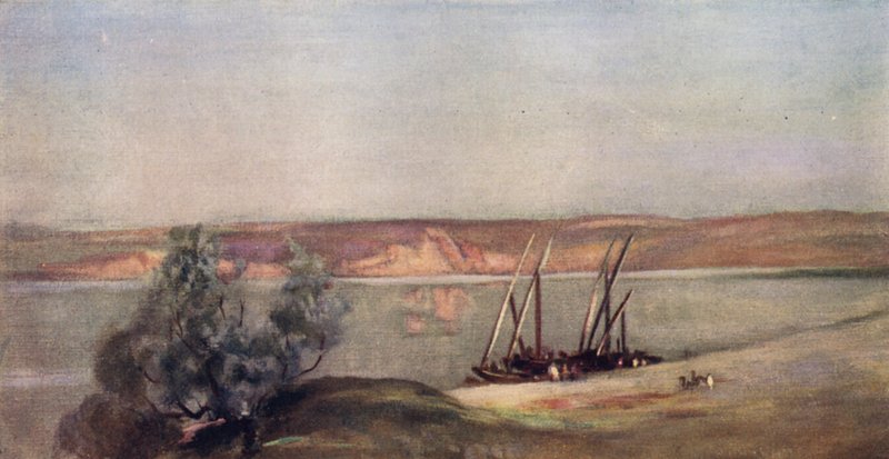 Galilæas Sø (farve litho) af Stephen Reid