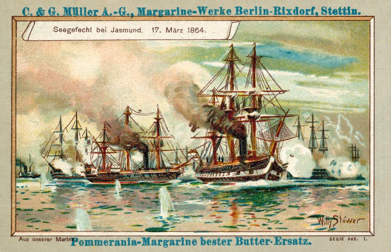 Søslaget ved Jasmund, 17. marts 1864 (chromolitho) af Stoewer Willy