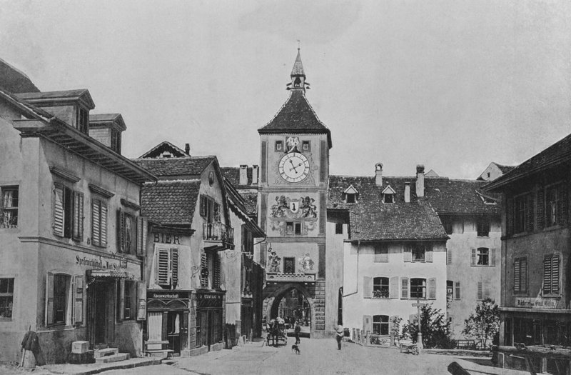 Gammel indhegningsport i Liestal, Baselland (s/h-billede) af Swiss Photographer