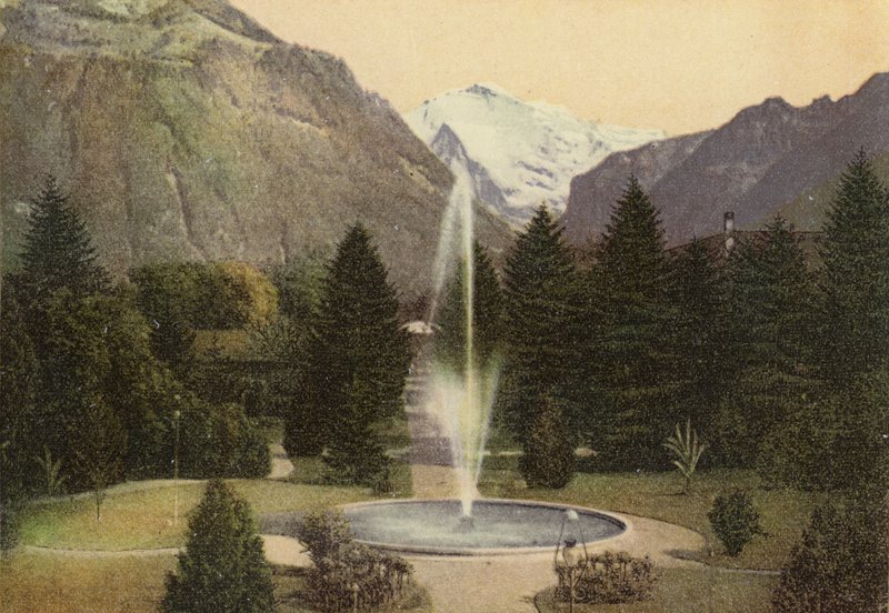 Berner Oberland: Interlaken, Kurgarten (farvet foto) af Swiss Photographer