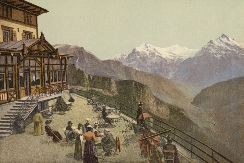 Berner Oberland: Schynige Platte, terrasse (farvet foto) af Swiss Photographer