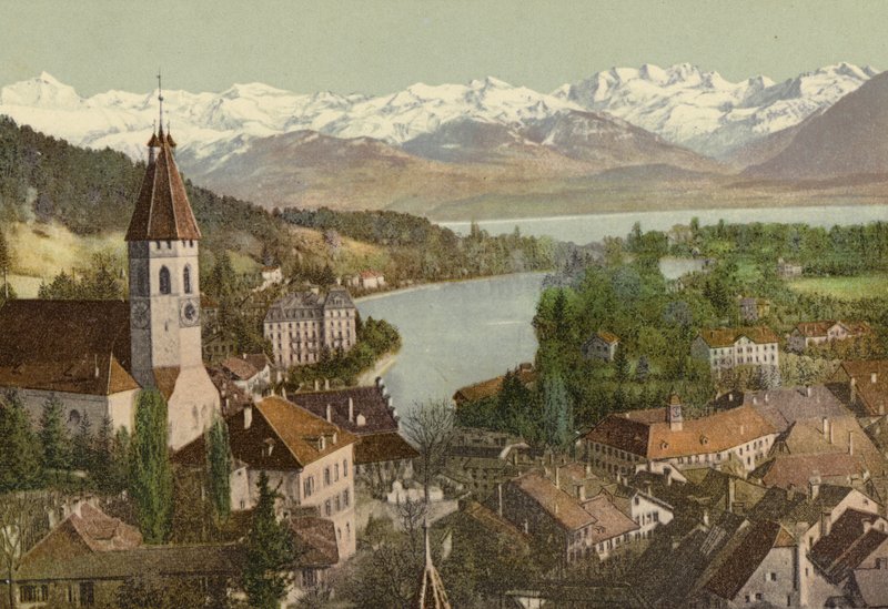 Berner Oberland: Thun (farvet foto) af Swiss Photographer