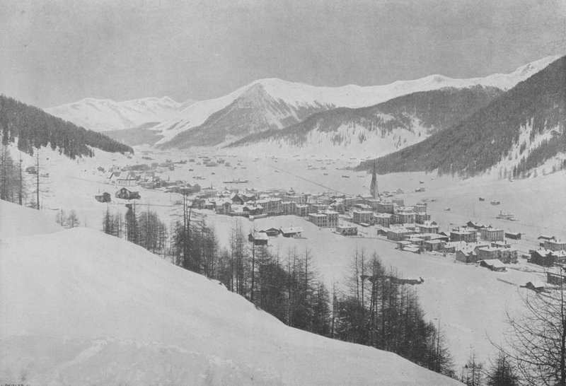 Davos-Platz og le Seehorn (s/h foto) af Swiss Photographer