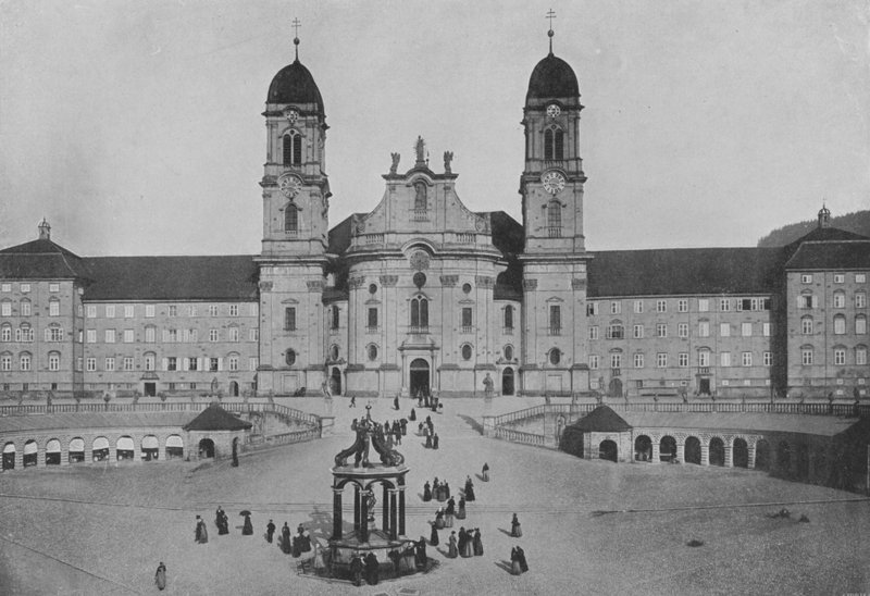 Einsiedeln, Facade du Couvent (s/h foto) af Swiss Photographer