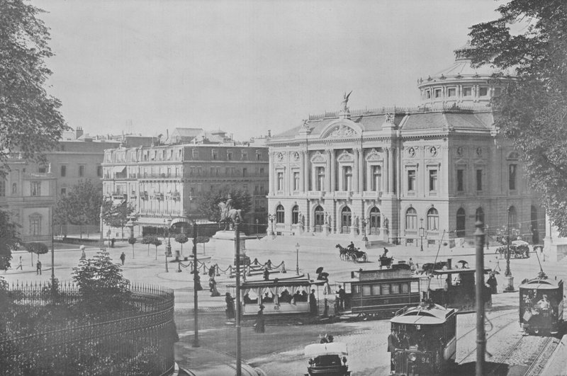 Genève, Place Neuve og teatret (s/h-billede) af Swiss Photographer