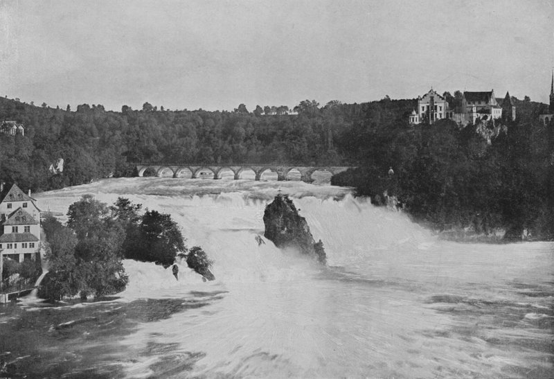 Rhinfaldene nær Schaffhausen (s/h foto) af Swiss Photographer