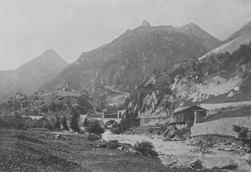 Gotthard-linjen nær Wassen (s/h-billede) af Swiss Photographer
