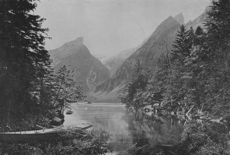 Lac de la Seealp, kantonen Appenzell (s/h-billede) af Swiss Photographer