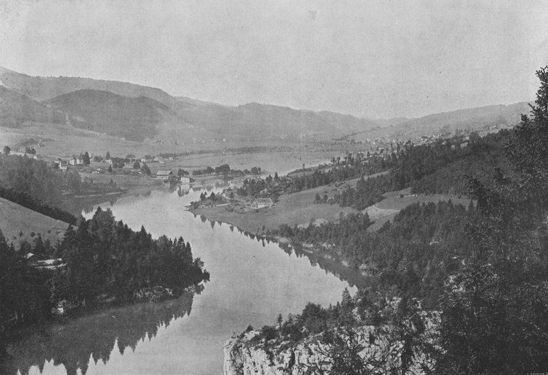Doubs-bassinet ved Les Brenets (s/h-billede) af Swiss Photographer