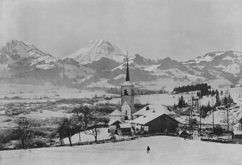 Le Moleson, udsigt taget i Broc, Gruyere (s/h foto) af Swiss Photographer