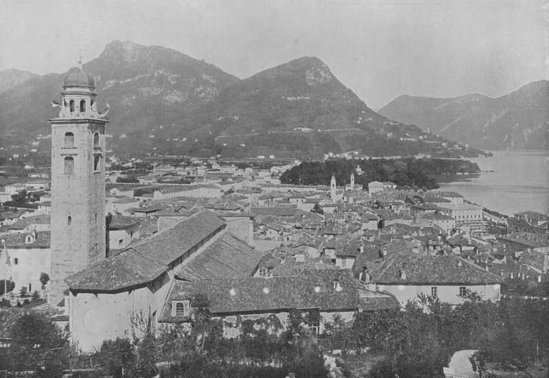Lugano, General View og Monte Bre (s/h foto) af Swiss Photographer