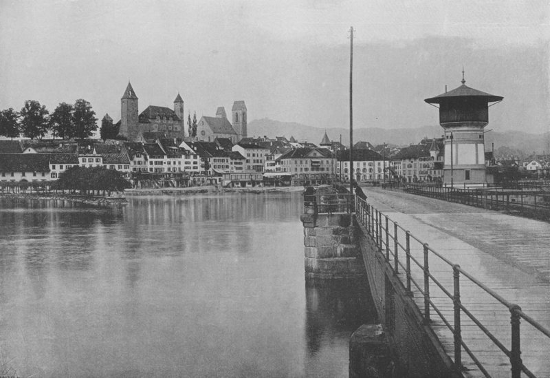 Rapperswil, Lac de Zurich (s/h-billede) af Swiss Photographer