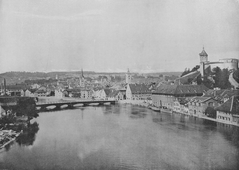 Schaffhausen og Rhinen (s/h foto) af Swiss Photographer