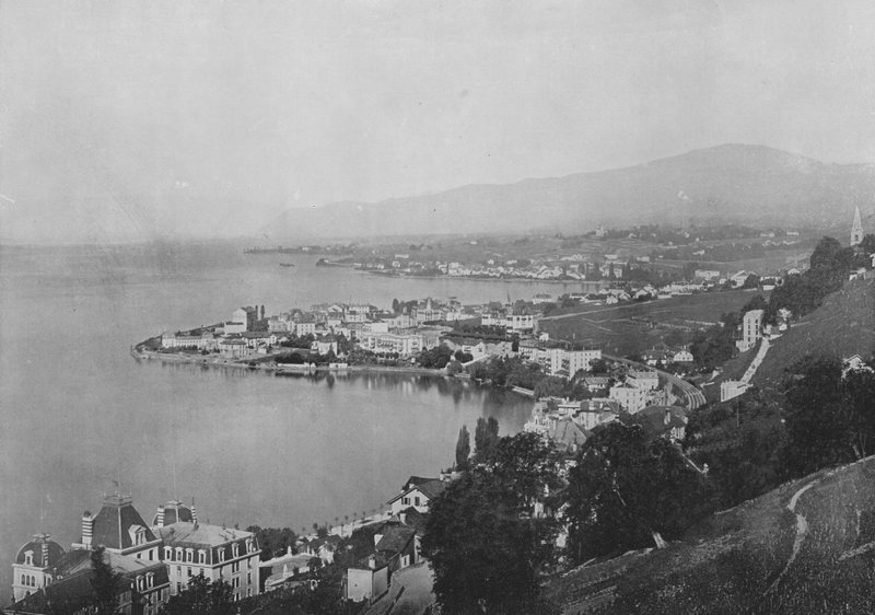 Territet, Montreux, Clarens (s/h-billede) af Swiss Photographer